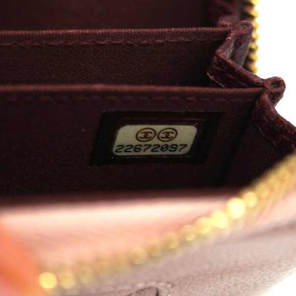 CHANEL Mademoiselle Caviar Quilted Leather Pink Card Holder Zip Around Wallet CC - Picture 9 of 10